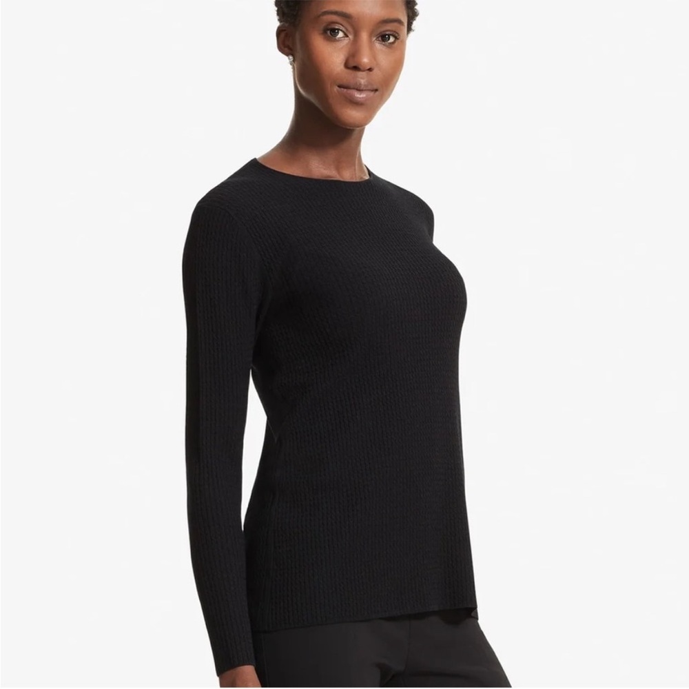 MM‎ LaFleur Women's The Loraine Top Geo Micro Knit Top Long Sleeve Sz +2